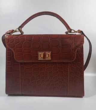 Bolso piel efecto cocodrilo ECI marrón