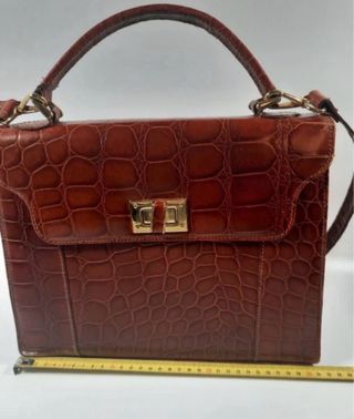 Bolso piel efecto cocodrilo ECI marrón