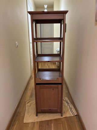 Mueble madera estanterías y cajón