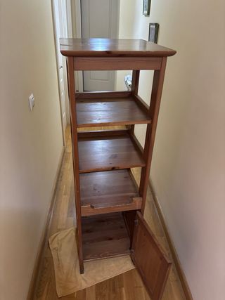 Mueble madera estanterías y cajón