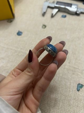 Anello Argento Pietra Blu