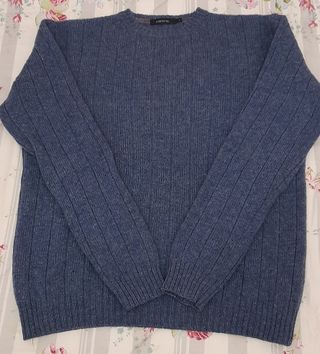 Jersey Cortefiel Hombre Azul Lana