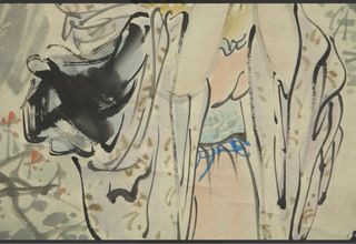 Pintura china Dama con incienso. Zhang Daqian