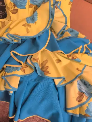 Vestido Flamenca Amarillo y Azul