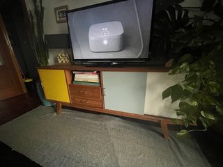 Cómoda Retro Madera Marrón y Amarillo