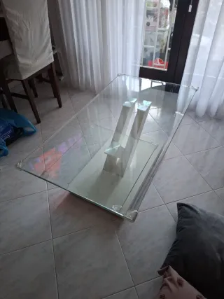 Tavolino Soggiorno Vetro e Metallo