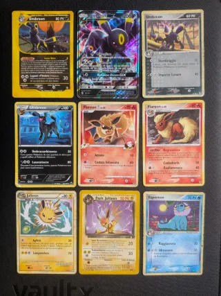 Lotto carte Pokémon Eevee e Evoluzioni