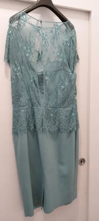 Abito Luisa Spagnoli verde acqua ricamato