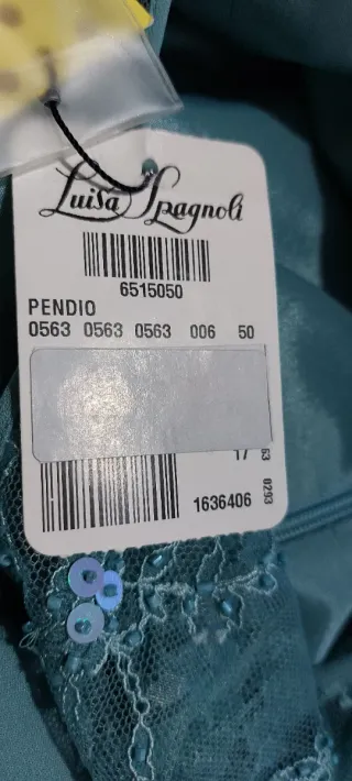 Abito Luisa Spagnoli verde acqua ricamato