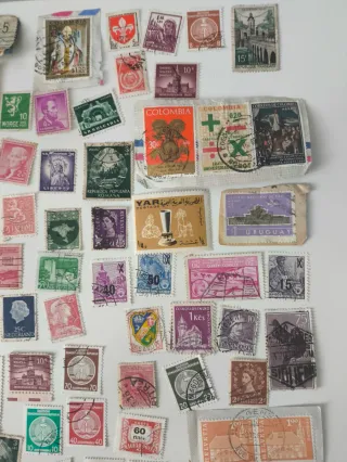 100 sellos del mundo (Europa + América + Asia)