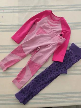 Conjunto Ropa Térmica Niña Rosa y Morado