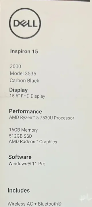 Portátil Dell precintado