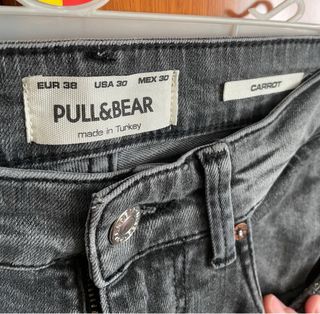 Pantalón Pull&Bear Skinny Gris Roto