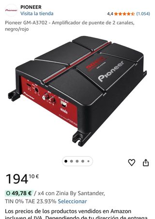 Amplificador Pioneer GM-A3702 2 Canales Puente