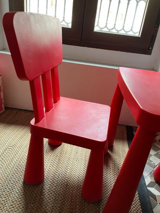 Mesa y 2 Sillas Infantiles Rojas