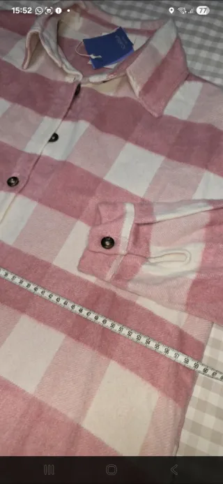 Camisa cuadros rosa franela suave