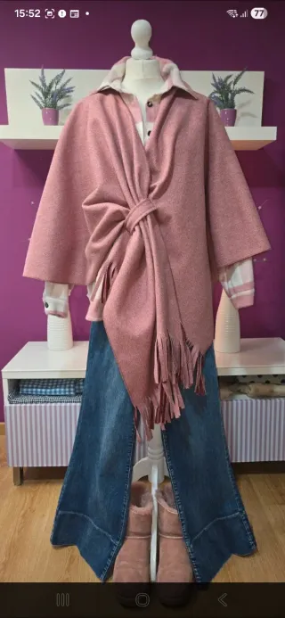 Camisa cuadros rosa franela suave