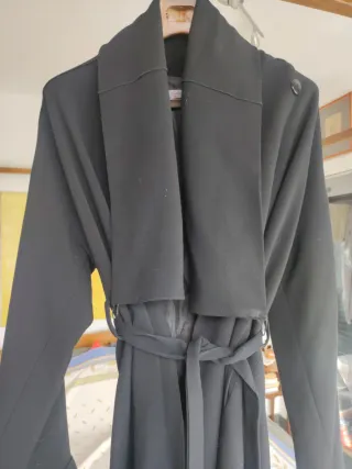 Abrigo largo negro mujer