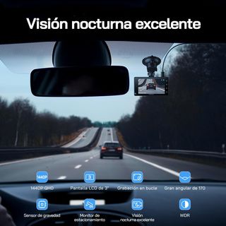 WOLFANG Cámara de Coche Delantera y Trasera 2.5K Q