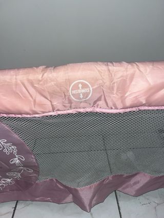 Barrera de Cama Infantil Rosa con Conejito