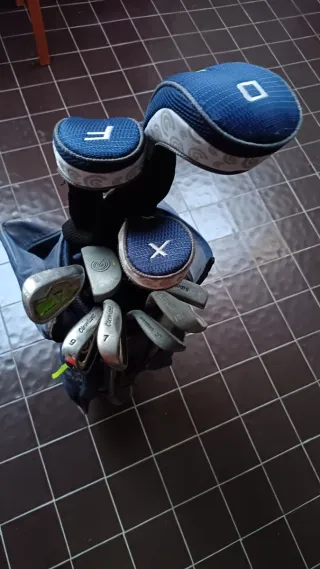 Bolsa de golf y palos en perfecto estado