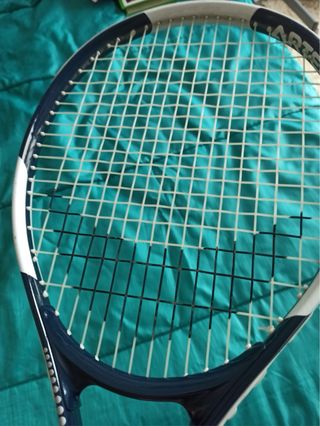 Raqueta de Tenis Azul y Blanca