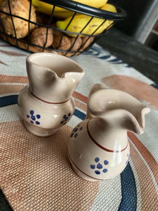 Set 2 Brocche Ceramica Beige Blu