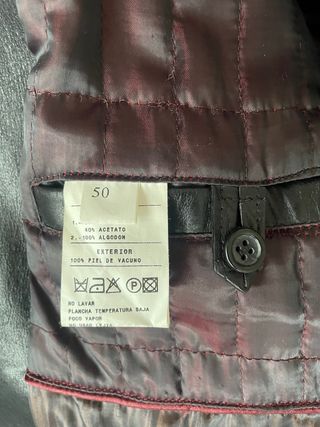 Chaqueta de piel hombre negra