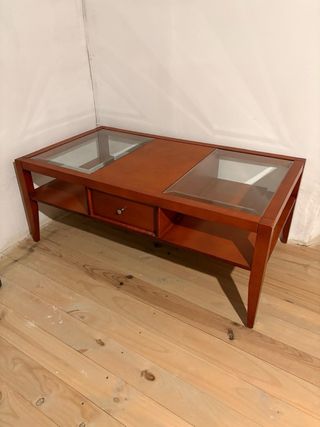 Mesa de centro madera y cristal