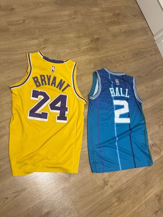 Camisetas NBA Lakers y Hornets Nike
