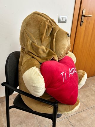 Peluche gigante cane Dodo con cuore Ti Amo