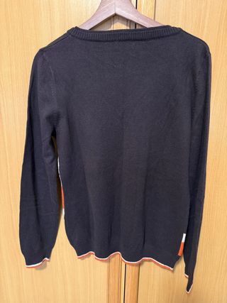 Jersey mujer marrón estampado escote pico M - L