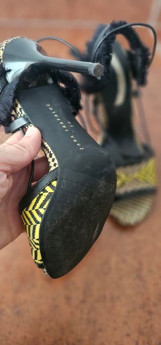 Sandalias Zara Tacón Talla 38