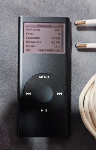 iPod Nano 2ª Gen 8GB + Cable + Cargador
