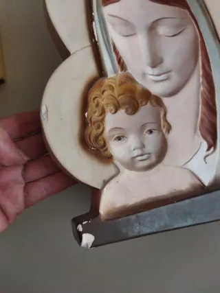 Cuadro Virgen y Niño Antiguo arte capero