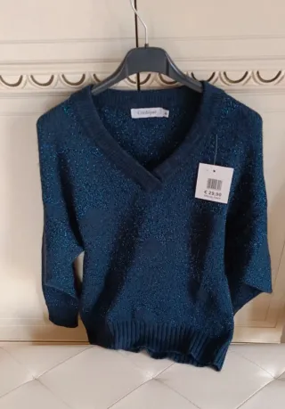 Maglione blu lurex Conbipel