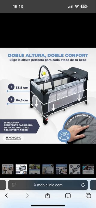 Cuna de viaje Mobiclinic