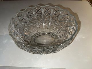 Frutero de cristal tallado antiguo