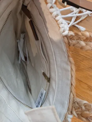 Bolso Paja y Macramé Beige/Blanco