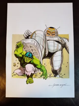 PINTURA ORIGINAL DE LOPEZ ESPI LA MASA THE HULK