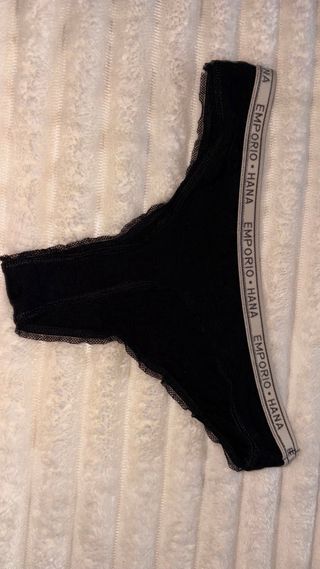 Conjunto tangas encaje negro