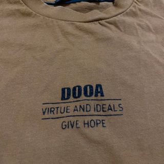 DOOA T-shirt Girocollo Manica Lunga Marrone Logo