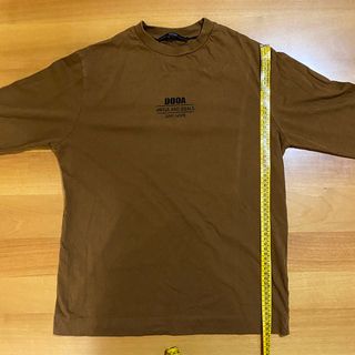 DOOA T-shirt Girocollo Manica Lunga Marrone Logo