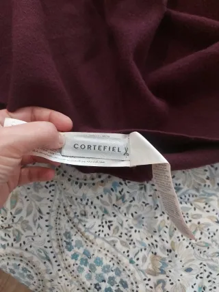 Poncho granate cuello alto talla única Cortefiel