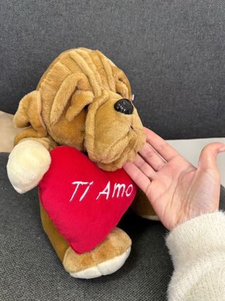 Peluche Dodo cane piccolo con cuore Ti Amo
