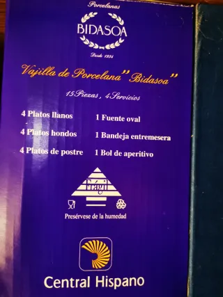 Vajilla Bidasoa Porcelana 45 Piezas