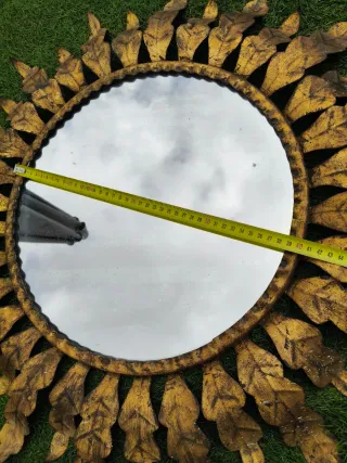 Espejo Sol Metálico Dorado