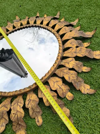 Espejo Sol Metálico Dorado