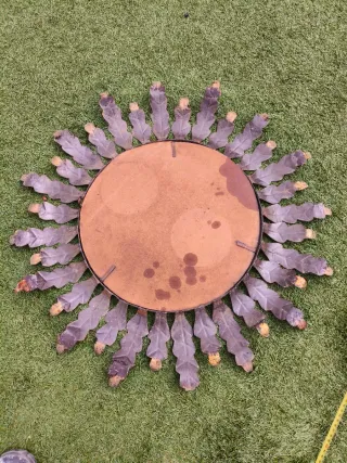 Espejo Sol Metálico Dorado