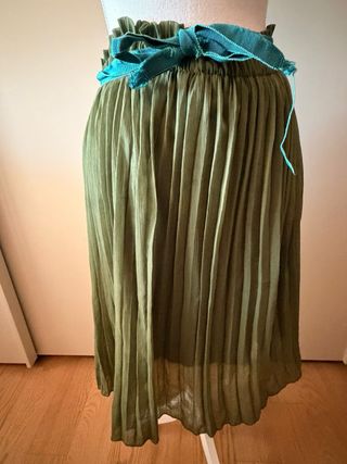 Gonna plissé verde taglia unica